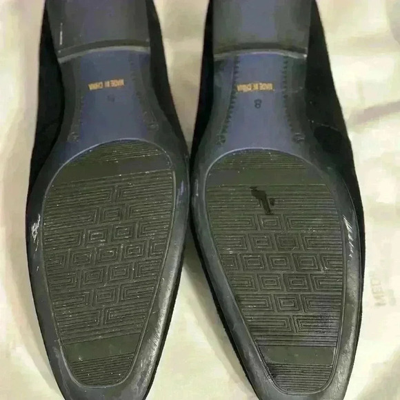 Zota Unique Men's Size 8 Suede Dress Shoes Black Slip-ons Preowned - Picture 8 of 11
